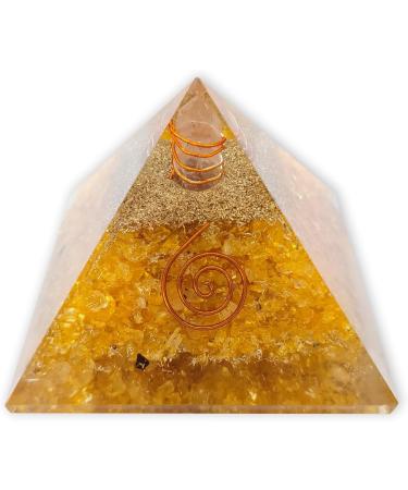 Lamare Orgonite & Citrine Pyramid - 2.4 Energy Harmonizer for Abundance & Wealth - Buy Online on GoSupps.com