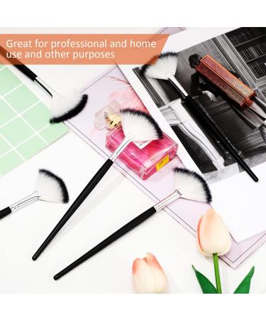 9-Piece Facial Brush Set for Peel Masks and Makeup Application - Soft Fan Brushes in Black and Silver - Buy Online on GoSupps.com