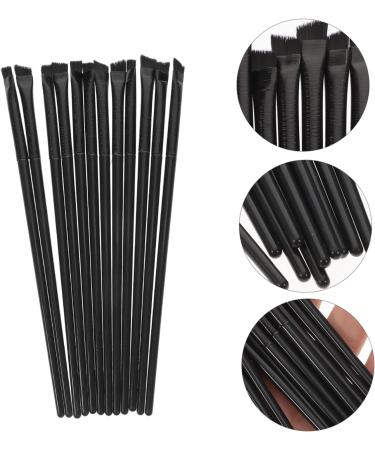 PAMINGONO 12pcs Eyeliner Brush Eye Shadow Brush Beauty Cosmetic Tool Eyeliner Smudge Brush Black 14.5x0.7x0.5cm Black - Buy Online on GoSupps.com