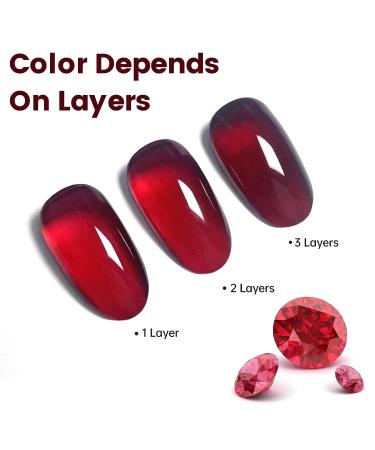 YTD Likomey Nude Gel Nail Polish 15ml - Translucent Berry Red Sheer UV Gel - 0.50 Fl Oz - Buy Online on GoSupps.com