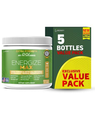 GREENVIFY Energize Max Dietary Supplement All Natural Organic Herbal Ingredients 30 Servings 6.3 oz (5)