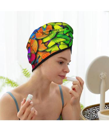 Multicolored Butterflies Microfiber Hair Towel - Super Absorbent Quick Dry Hair Wrap for Long Curly Thick Hair | Coral Velvet for Women - Buy Online on GoSupps.com