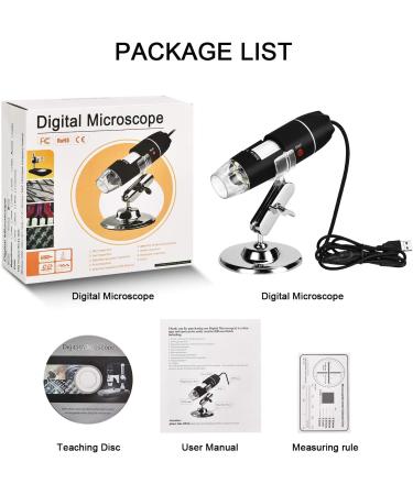 USB Microscope 40X-1000X Digital 3-in-1 Camera with Metal Stand for Windows, Mac, Android & Linux - Black - Buy Online on GoSupps.com