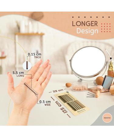 Beautrox Hair Pins for Women 72 pieces 5.5cm Hair Grips Brown Sturdy Steel Bobby Pins Brown for all day use Kirby Grips suitable for all Hair lengths & thickness Hair Accessories for Women - Buy Online on GoSupps.com