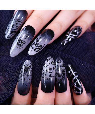 Halloween Nail Stamping Plate Set - Skull, Bat, Witch, Spider, Pumpkin, Blood Design - Buy Online on GoSupps.com