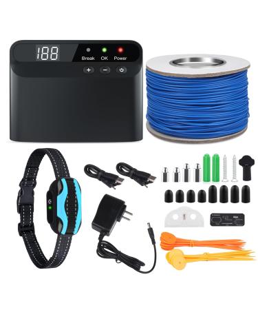 PcEoTllar Electric Fence for Dogs Rechargeable Underground Dog Fence System 1 dog Receiver Waterproof Collar with 656Ft Underground Boundary Wire For 1 dog