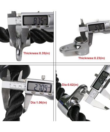 Tricep Rope 27 & 35 Fitness Attachment | Heavy Duty Coated Nylon | Black | Cable Machine Pulldown - Buy Online on GoSupps.com