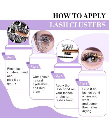 Lash Clusters 208 PCS Individual Eyelash Extensions D-8-16MM B05 Wispy Soft Comfortable Band False Lashes - DIY Lash Kit B05+B05 - Buy Online on GoSupps.com