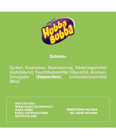 Wrigley's Hubba Bubba Chewing Gum Apple - 20 Pack (100 Pieces) | Buy Internationally Online - Buy Online on GoSupps.com