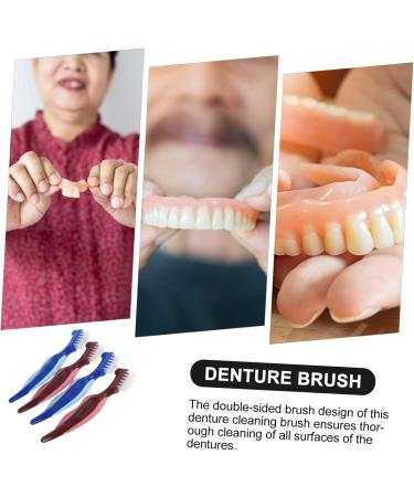 Healvian 4-Piece Prosthesis Toothbrush Set Double-Sided Cleaning Tools for Dentures & Travel Essential Dental Care for Prosthetic Users - Buy Online on GoSupps.com