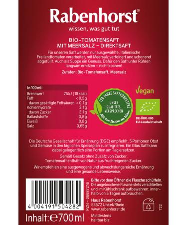 Rabenhorst Organic Outdoor Tomatoes - Pack of 6 (6 x 700 ml) - Premium Quality for International Shipping - Buy Online on GoSupps.com