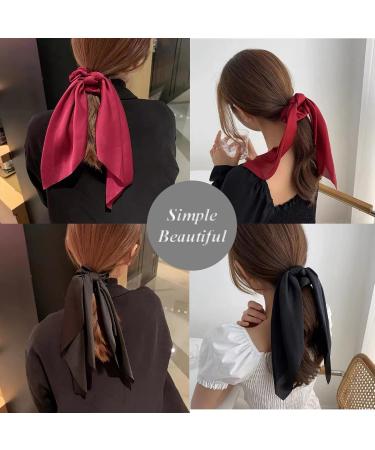 Doromy Floral Hair Scarf Scrunchies - 5 Pack Chiffon Bow Hair Ties for Women and Girls - Buy Online on GoSupps.com