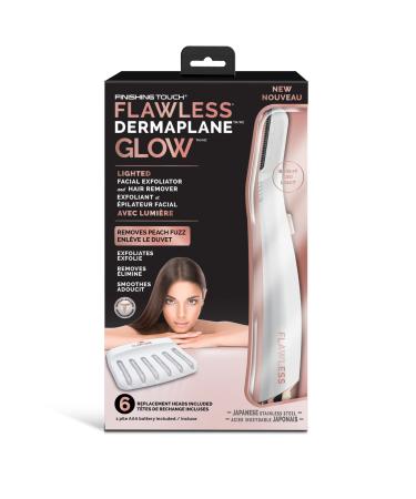 Finishing Touch Flawless Dermaplane Glo Lighted Facial Exfoliator White