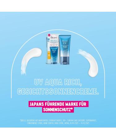 BIORE Aqua Rich UV Light Moisture Fluid SPF 30 | Non-Greasy Face Sun Protection | UVA/UVB | 50ml - Ideal for Makeup - Buy Online on GoSupps.com