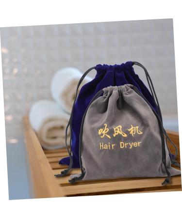 Healeved 2pcs Storage Bag Drawstring Hair Dryer Pouch Safe Hair Dryer Pouch Cotton Drawstring Bags Velvet - Buy Online on GoSupps.com