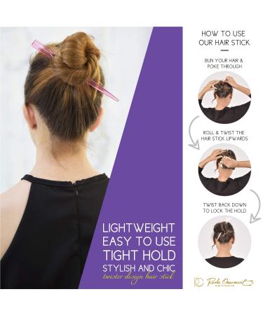 RC Roch 12-Piece Transparent Hair Rod Sticks for Buns - Medium Rotated Pin Sticks - Perfect for Women - Buy Online on GoSupps.com