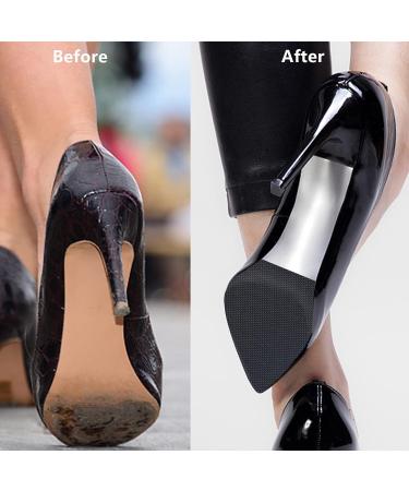 6 Pcs Self Adhesive Silicone Shoe Sole Protectors for High Heels - Non-Slip Covers with Crystal Clear Protectors for Women (Black & Clear) - Buy Online on GoSupps.com