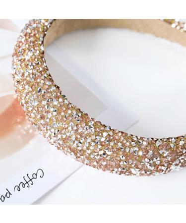 Women's Hair Band Shiny Rhinestone Gold Hairband with Gems Wide Hair Bands Sweet and Elegant Hair Accessories for Daily Life Parties Shows Photography - Buy Online on GoSupps.com