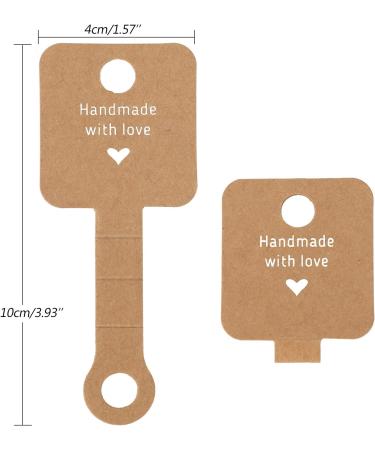 Joycraft 100Pcs Self Adhesive Bracelet Display Cards - Kraft Handmade with Love - Jewelry Packaging Blank Cards for Bracelet and Necklace - 4x1.5 Inches (Pack of 100) - Buy Online on GoSupps.com