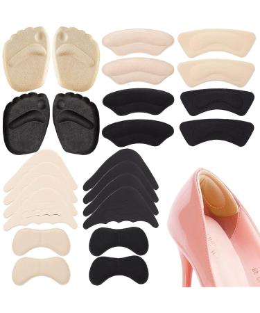 Heel Inserts for Shoes 12 Pair Heel Protectors Heel Pads Heel Grips for Loose Shoes Liner Filler Insoles Make Shoe Fit Heel Cushion Metatarsal Pads for Women Prevent Heel Pain Blisters (Set A)