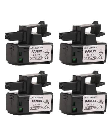 (Pack of 4) 3V A98L-0031-0026 Battery Replacement for FANUC A02B-0309-K102 A98L-0031-0026 Battery 1750mAh Non-Rechargeable PLC Battery