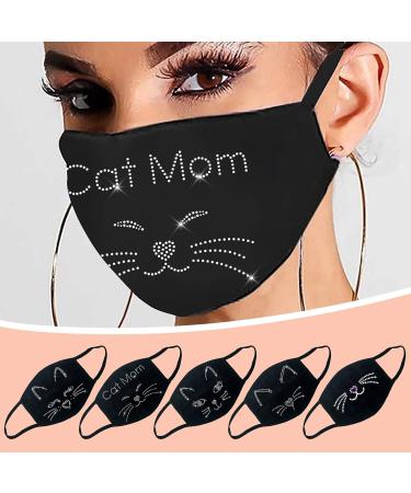 Shop Lulupi Glitter Cat Mouth Protection 3D Printed Washable Cotton Mask - Multifunctional Everyday Face Scarf with Cat & Animal Motif - Buy Online on GoSupps.com