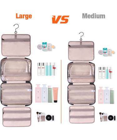 Bagail Large Pink 4-in-1 Toiletry Bag with Hanging Hook - Water-Resistant Travel Organizer for Makeup, Shampoo & Toiletries - Buy Online on GoSupps.com