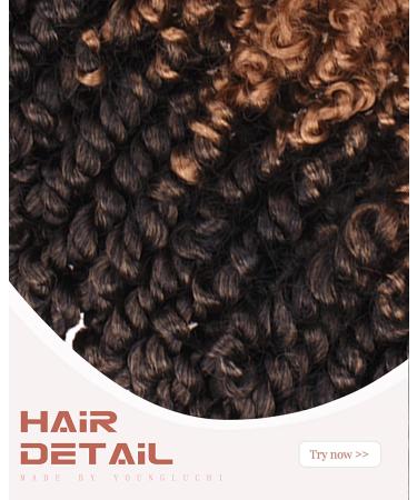 Passion Twist Crochet Hair - 7 Packs Ombre Blonde Short Pre-twisted Hair Extensions - Buy Online on GoSupps.com