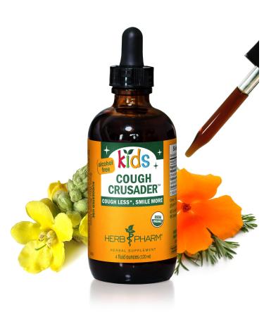 Herb Pharm Kids Certified-Organic Alcohol-Free Cough Crusader Liquid Herbal Formula 4 Ounce