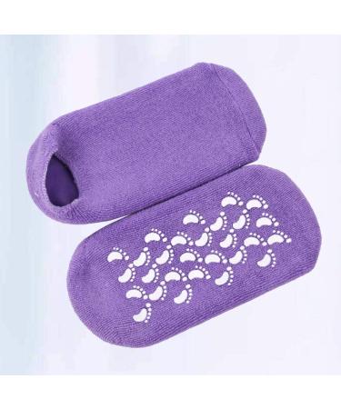 Moisturizing Gel Socks for Women - Soft Cotton Spa Socks | Hydrating Violet Crispy Lady Socks - Buy Online on GoSupps.com