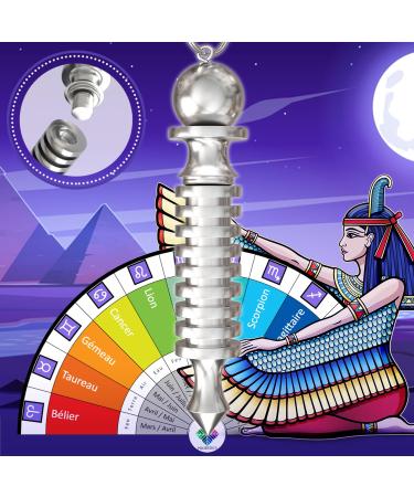 Egyptian pendulum Isis with witness - Radiasthesia pendulum - esoteric/oracle pendulum - geobiology mood man trip magnetizer - silver - 45 gr