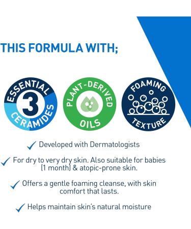 CeraVe Hydrating Foaming Oil Cleanser with Squalane and Ceramides - 473 ml (Pack of 1) - Buy Online on GoSupps.com