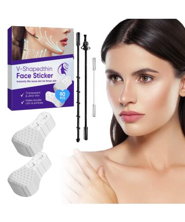 winnieindustries Face Lift Tape  Invisible and Instant Face Lifting Sticker  Ultra-thin Lift Tape for Neck and Facial Wrinkles  Saggy Skin  Double Chin  90Pcs