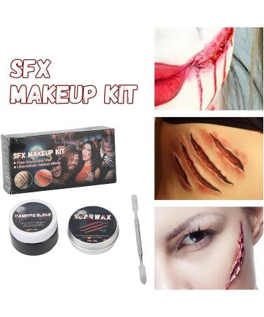Body Paint Kit Halloween Scar Wax Special Effects Makeup Set Safe Cosplay Paint Kit Black White Scar Wax Set for Clotted Blood Wound Modeling with Spatula - Buy Online on GoSupps.com
