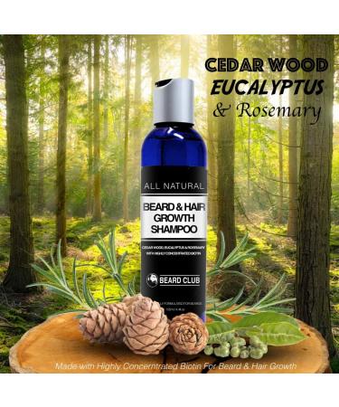 Beard & Hair Growth Shampoo | With Highly Concentrated Biotin | Cedarwood Eucalyptus & Rosemary Scent - Buy Online on GoSupps.com