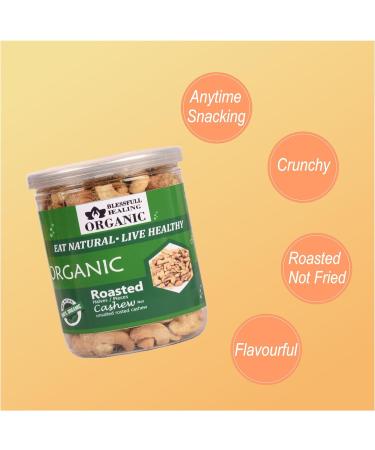 Blessfull Healing Organic Natural Vegan Unsalted Roasted Halves/Pieces Cashew Nuts Crunchy Kaju 250 Gram - Buy Online on GoSupps.com