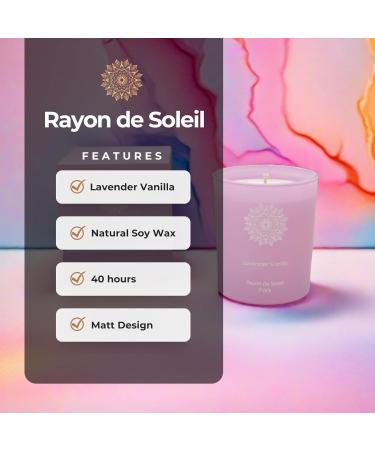 Decorative Soy Wax Candle - Luxurious Lavender Vanilla Scent in Black Matt Glass | 40 Hour Burn Time | Relaxing & Aesthetic Home Decor - Buy Online on GoSupps.com