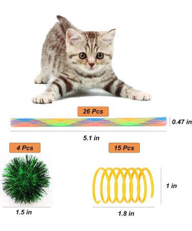 Buy Aimicoca 45-Piece Cat Toys Set - Interactive Spring Balls Tubes & Pom Poms for Kittens - International Shipping Available - Buy Online on GoSupps.com