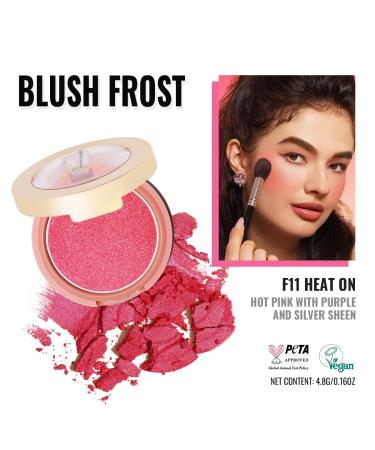 Oulac Rouge Powder Blush - Vegan Highly Pigmented Durable Hot Pink & Purple Sheen - 4.8g f11 Heat | International Shipping - Buy Online on GoSupps.com