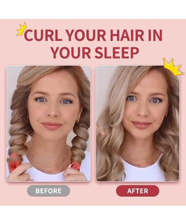 Set of 2 Satin Heatless Hair Curlers for Long Hair - Black and Pink - Achieve Heatless Curls Overnight - Buy Online on GoSupps.com