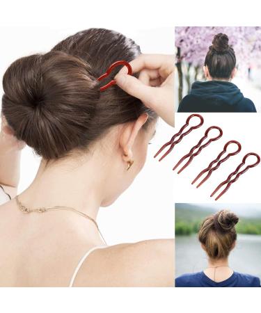 KINDOYO 20 Pieces Grip Hair Pins - Lady Hair Clips U shape Hair Stick Vintage Hairpins Braid Twist Styling Bobby Pins Hair Fork Pins Brown Brown *20 - Buy Online on GoSupps.com