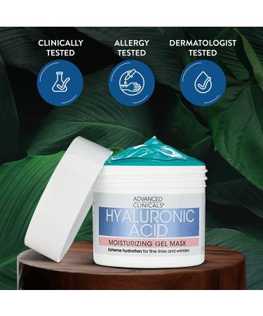 Advanced Clinicals Hyaluronic Acid Gel Mask - Hydrating & Brightening Anti-Aging Facial Mask (Pack of 2) - 5 Fl Oz Each - Buy Online on GoSupps.com