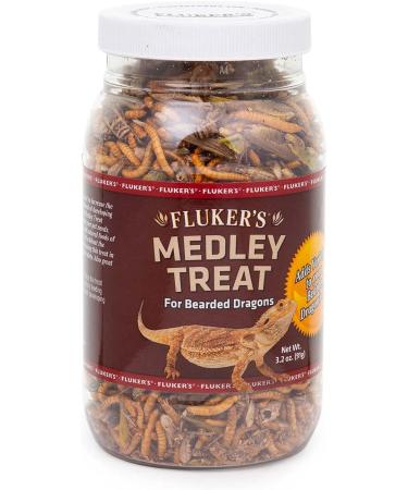 Fluker's Bearded Dragon Treat Medley - Grasshoppers, Mealworms & Crickets 3.2oz - Buy Online on GoSupps.com
