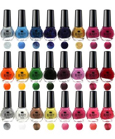 Beauty4Britain 24 Nail Polish Set 24 Different Shades Luxury Box The Best Gift UK (Colour Set B)