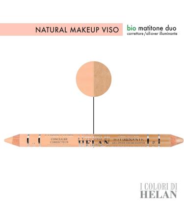 Helan I Colori di Helan - 2-in-1 Organic Pencil Dark Bronze Blemish Corrector + Natural Face Illuminator Soft Nourishing Double Edge Pencil with Vitamin E Long-Lasting Makeup - Buy Online on GoSupps.com