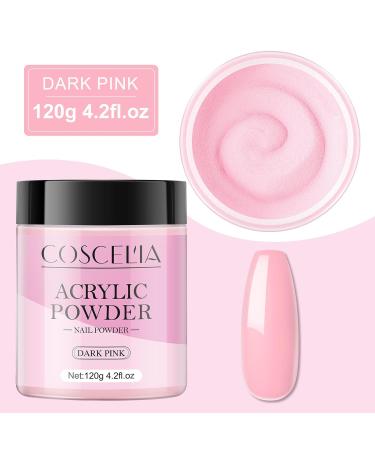 COSCELIA Dark Pink Acrylic Powder for Nails - 120g 3D Nail Extensions No Lamp Needed - International Shipping - Buy Online on GoSupps.com