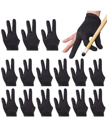 TOBWOLF 20PCS Pool Gloves, Nylon 3 Fingers Billiard Gloves, Pool Gloves Billiards Left Right Hand, Breathable Pool Cue Gloves, Elastic Cue Pool Gloves, Billiard Accessories Sports Gloves for Men Women