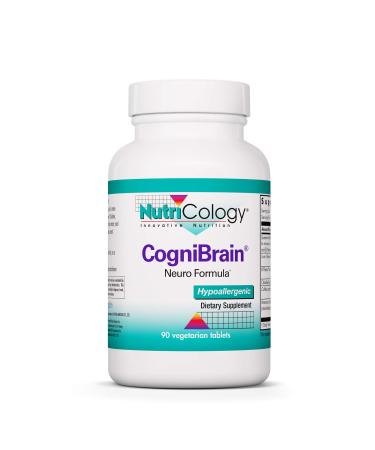 Allergy Research Group Nutricology CogniBrain Supplement - Memory & Focus Support for Brain Function Health Lion's Mane Vegetarian Capsules - 90 Count