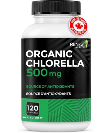 Renew Actives Chlorella Capsules 1000MG per 2 Capsules - Rich in Antioxidants & Nutrients - Natural Source for Cellular Health, Vitality, & Wellness - Made in Canada - 120 Capsules - Buy Online on GoSupps.com