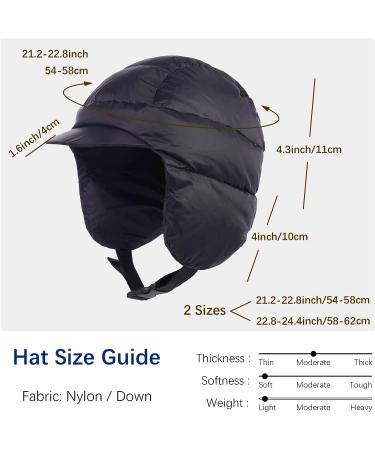 Tofern Winter Down Bomber Hat with Ear Flaps | Unisex Trapper Ushanka Aviator Cap Black Large - Buy Online on GoSupps.com